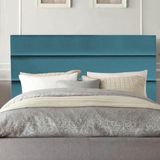 Cabeceira Estofada Argentina 195cm King Size Para Cama Box Quarto Suede Azul Turquesa - Gat Magazine