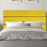 Cabeceira Estofada Argentina 195cm King Size Para Cama Box Quarto Suede Amarelo - Gat Magazine