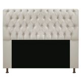 Cabeceira Estofada Lady Com Strass 195 Cm Queen Size Suede - Doce Sonho Móveis Bege