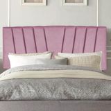 Painel Estofada Bélgica 195cm King Size Para Cama Box Quarto Suede Rosa Bebê - Gat Magazine