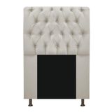 Cabeceira Estofada Lady Com Strass 90 Cm Queen Size Suede - Doce Sonho Móveis Bege