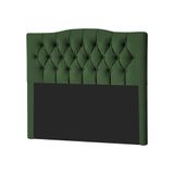 Cabeceira King Casal Estofada Capitonê Lari 195cm Veludo Verde - Cor: Preto