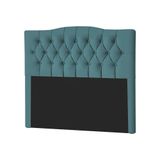 Cabeceira Casal Estofada Box Para Colchão 138x188cm Capitonê Lari 140cm Veludo Azul - Cor: Preto
