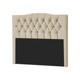 Cabeceira Casal Estofada Capitonê Lari 160cm Veludo Bege - Cor: Preto