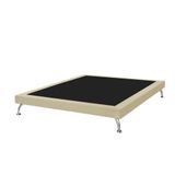 Base Cama Box King Casal Japonesa 195cm Em Veludo Bege - Cor: Preto