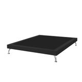 Base Cama Box Queen Casal Japonesa 160cm Em Veludo Preto - Cor: Preto