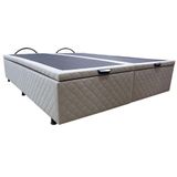 Base Cama Box Baú Casal Queen Size Suede Bege