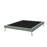 Base Cama Box King Casal Japonesa 195cm Em Veludo Cinza - Cor: Preto