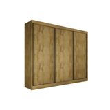 Guarda Roupa Casal 3 Portas De Correr E 6 Gavetas Diamond Plus Freijo Cumaru - Novo Horizonte