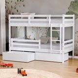 Beliche Infantil Slim RB com 2 Gavetas e Grade de Proteção Madeira Maciça Branco Housin