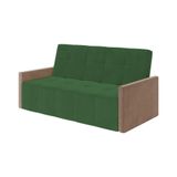 Sofa Cama 4 Lugares Retrátil E Reclinável Paris 2m Veludo Verde - Cor: Verde