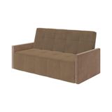 Sofa Cama Retrátil E Reclinável Casal Paris 2m Veludo Marrom - Cor: Marrom