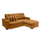Sofá Berlin 2.65x2.10m Com Chaise Super Pillow Top - Terra