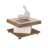 Mesa De Centro Saara Pinho Com Off White Quadrada