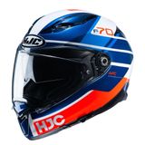 Capacete Hjc F70 Tino Azul Branco E Laranja 58 [f016]