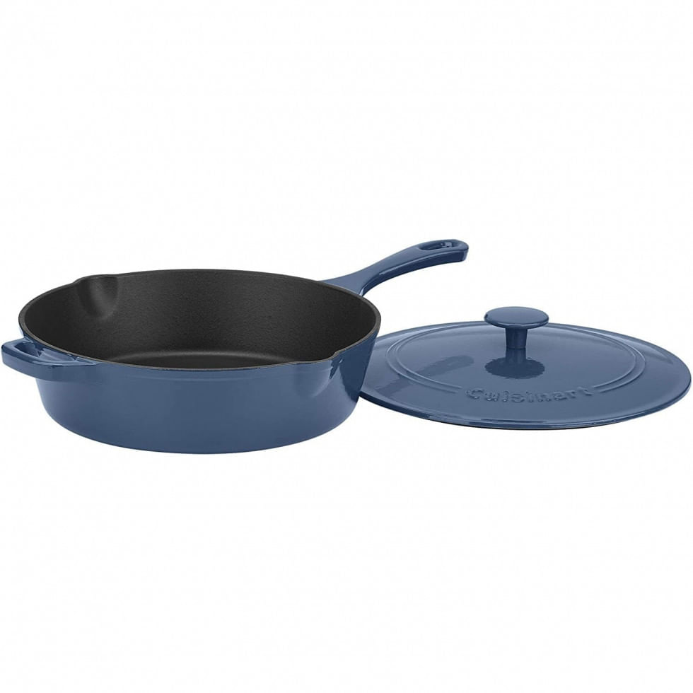 Frigideira De Ferro Fundido Esmaltada E Pre Preparada, Cuisinart Ci45 30bg, Azul