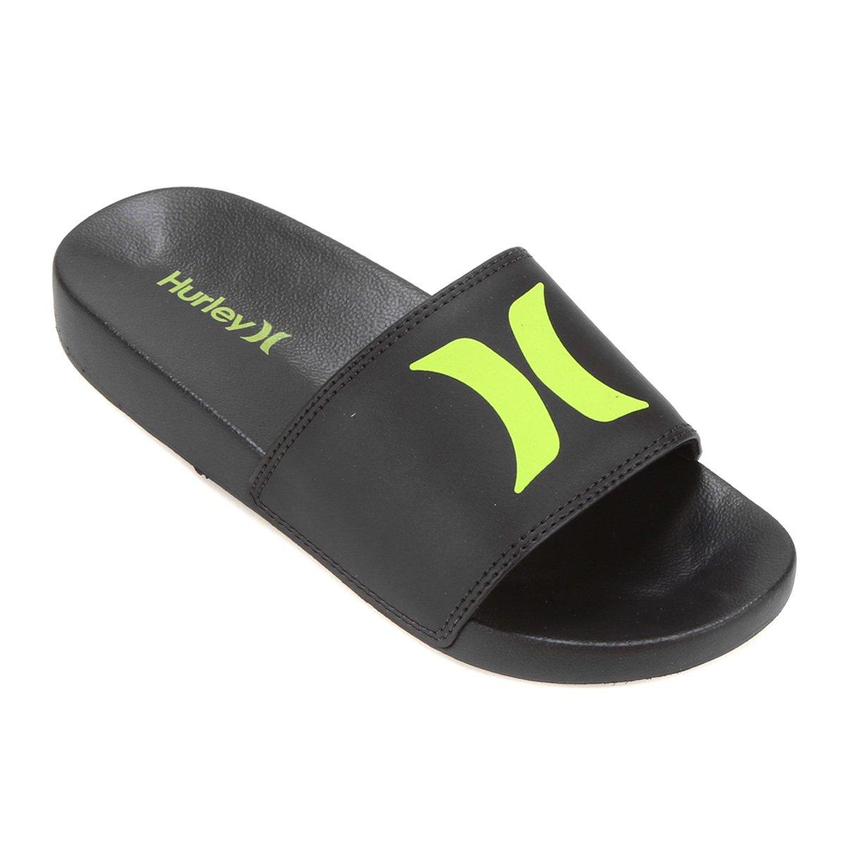 Sandalia Hurley Slide Icon Preto/preto/verde 040