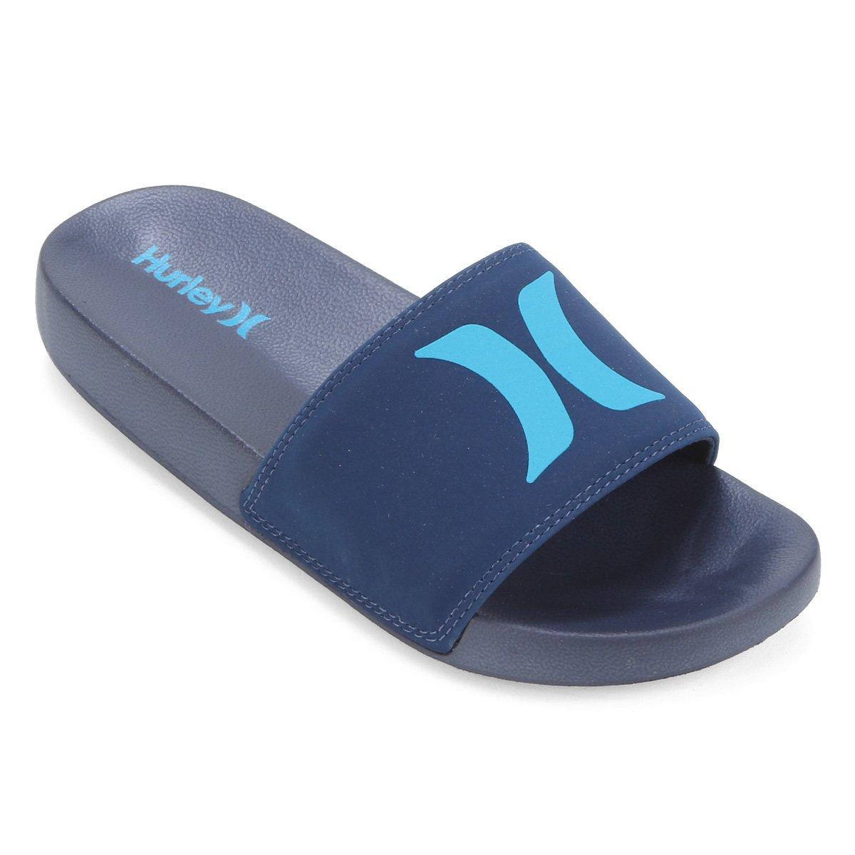 Sandalia Hurley Slide Icon Preto/preto/cyan 038