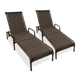 Kit 2 Espreguiçadeiras Catar Com Regulagem Para Piscina, Área Externa - Marrom