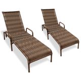 Kit 2 Espreguiçadeiras Catar Com Regulagem Para Piscina Argila