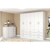 Guarda-Roupa Casal Bergamo 6 Portas 9 Gavetas - Branco