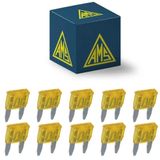 10 Fusíveis Mini Lâmina 20a Universal Amarelo Ams 17020