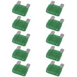 10 Fusíveis Mini Lâmina 30a Universal Verde Ams 17030