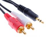 Cabo Fio Adaptador P2 Macho Para 2x Rca Macho 5 M Metros