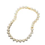 Cordão Corações 100% Cravejado - Banhado Ouro 18k