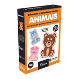 Brinquedo Educativo Quebra Cabeça 2 Partes Animais Madeira