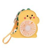 Mini Ventilador Elétrico Recarregável, Chaveiro De Dinossauro Amarelo