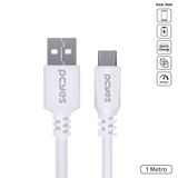 Cabo Para Celular Usb A 2.0 Para Usb Tipo C 1 Metro Branco - Puacb-01