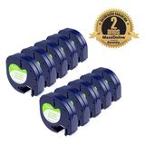 Kit 10 Fita Compatível Dymo Letratag Papel 91200 Branca 12mm