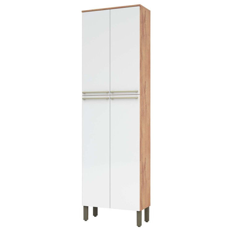 Paneleiro 4 Portas 66cm 5 Prateleiras 100% MDF Napoli Prime Espresso Móveis Castanho/Branco