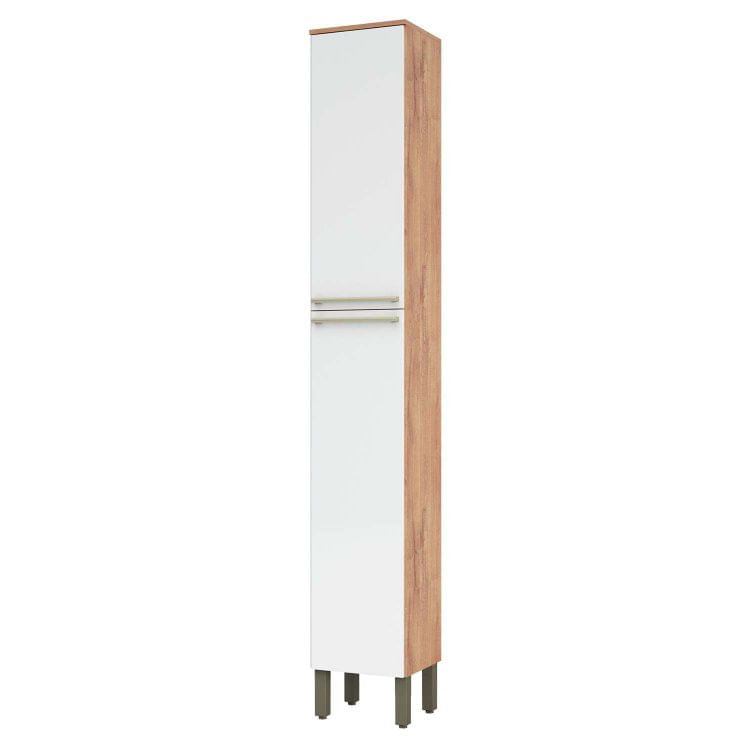 Paneleiro 2 Portas 4 Prateleiras 100% MDF Napoli Prime Espresso Móveis Castanho/Branco