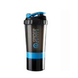 Shaker 3 Em 1 500ml Azul Com Misturador De Aço Inoxidável