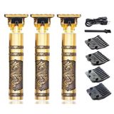 Kit 3 Maquininhas Corta Cabelo Barba Pezinho Dragão Completa