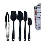 Kit 5 Espátulas Com Pegador De Silicone Para Cozinha