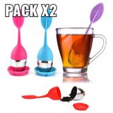 Pacote De Infusor De Chá De Silicone X2 Folhas De Design Em Cores Variadas