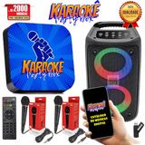 Karaoke Party Box Azul +de 2000 Musicas + 2 Microfones +