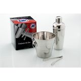 Kit Bar Inox 3 Pçs 1.150ml - Pegador - Coqueteleira 500 Ml