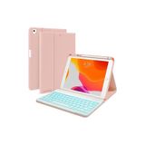 Capa Com Teclado E Mouse Para Ipad De 9ª, 8ª E 7ª Geração Rosa
