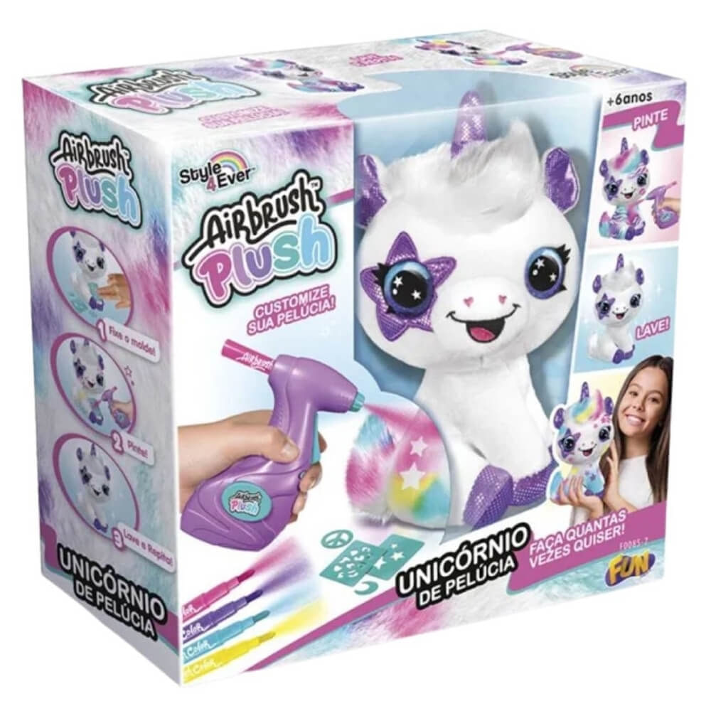 Pelucia Unicornio Para Pintar Airbrush Fun