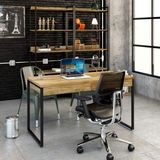 Mesa para Escritório 135cm 2 Gavetas Kuadra Compace Carvalho