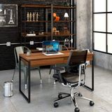 Mesa para Escritório 135cm 2 Gavetas Kuadra Compace Nogal
