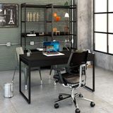 Mesa para Escritório 135cm 2 Gavetas Kuadra Compace Preto Onix