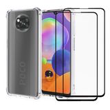 Kit Capa Case Anti Shock Xiaomi Poco X3 Pro + Película 3D Vidro Temperado