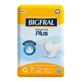 Fralda Geriátrica Bigfral Plus Regular Tamanho G - 8 Pacotes Com 7 Fraldas - Total 56 Tiras