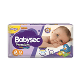 Fralda Babysec Premium Mega M Com 34 Unidades - 5 A 9,5kg Babysec