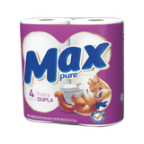 Papel Higiênico Max Pure Folha Dupla Pacote C/ 4 Rolos De 30m Max Pure